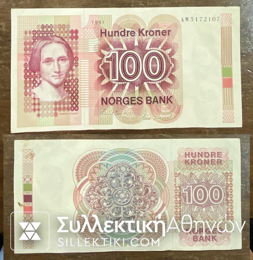 NORWAY 100 Kroner 1981 VF++